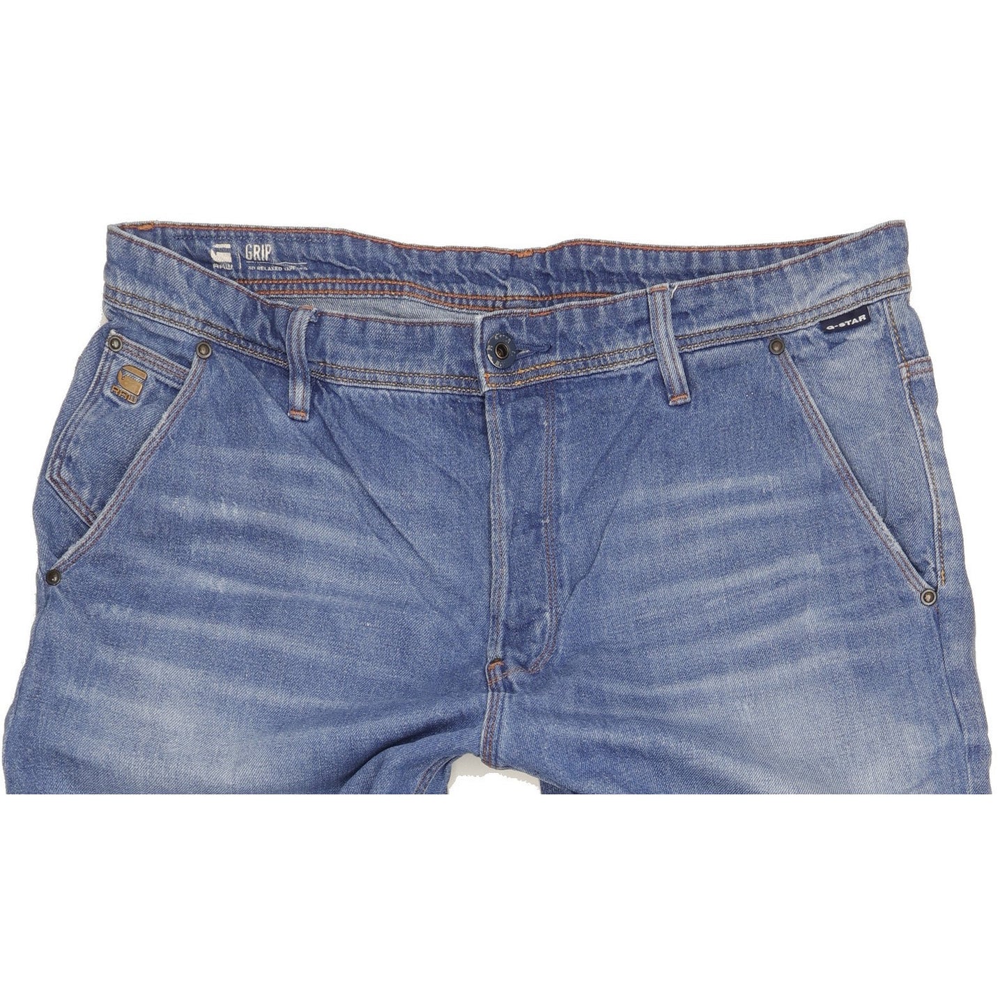 G-Star Grip 3D Men Blue Tapered Relaxed Jeans W36 L36