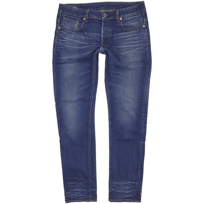 G-Star 3301 Men Blue Straight Slim Stretch Jeans W34 L31