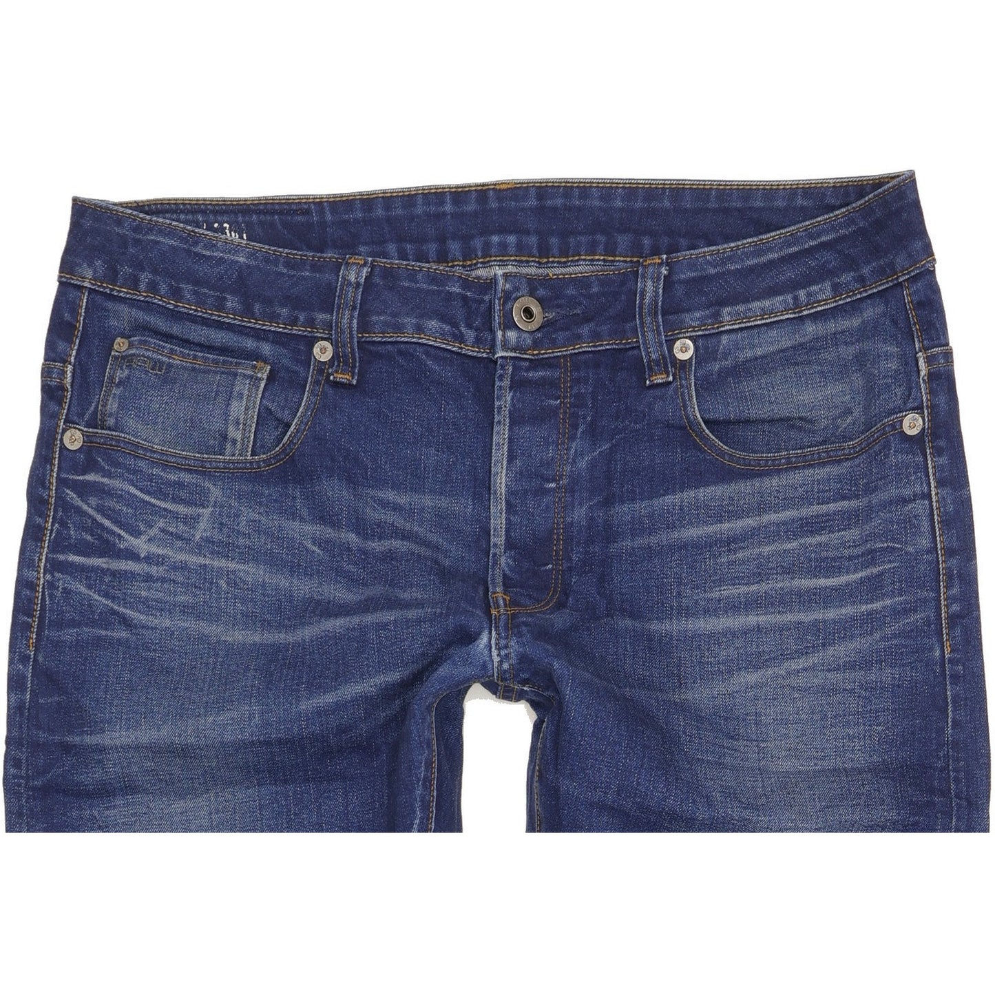 G-Star 3301 Men Blue Straight Slim Stretch Jeans W34 L31