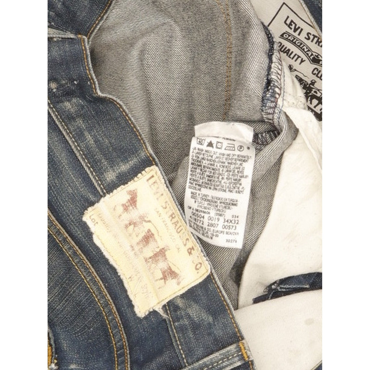 Levi's 504 Men Blue Straight Regular Jeans W34 L32