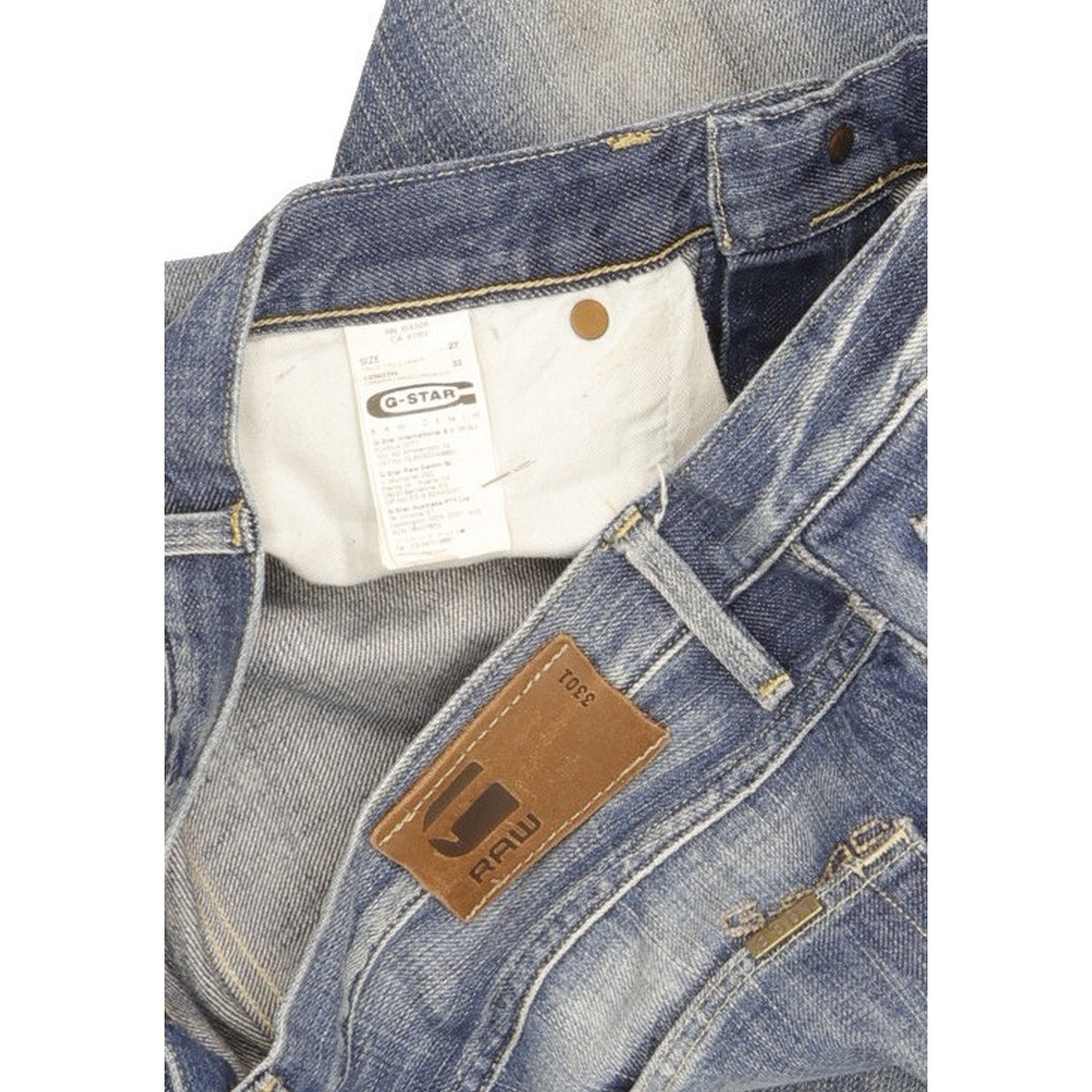 G-Star 3301 Correct Women Blue Straight Slim Jeans W27 L32