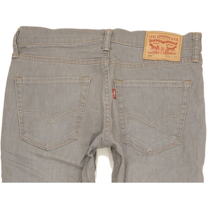 Levi's 511 Men Grey Straight Slim Stretch Jeans W31 L31