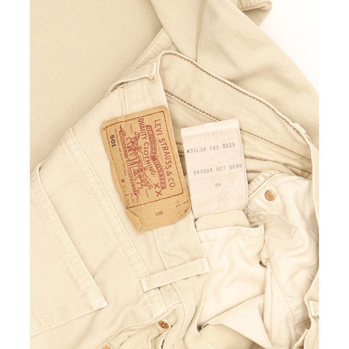 Levi's 501 Men Beige Straight Regular Jeans W30 L33