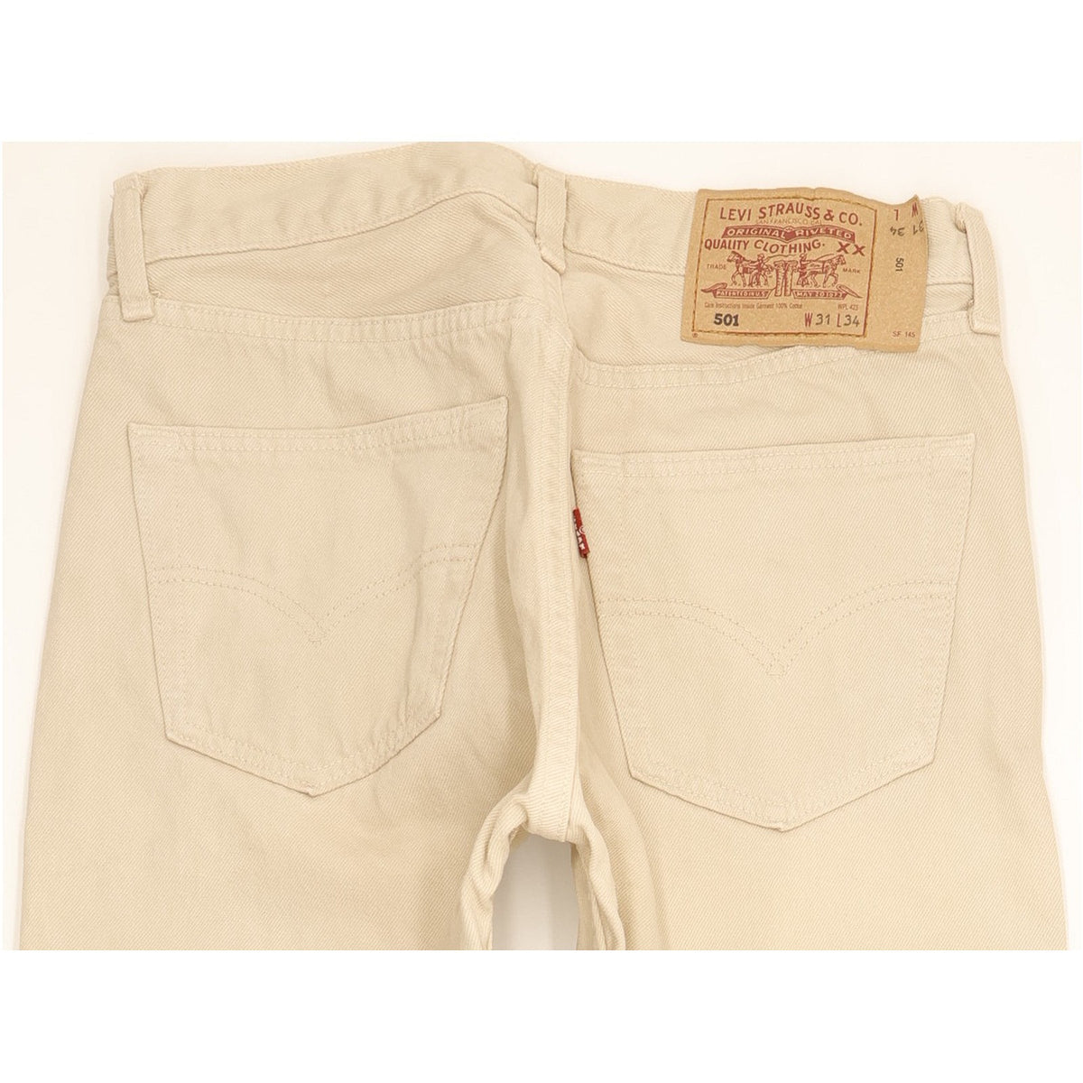 Levi's 501 Made in USA Men Beige Straight Regular Jeans W31 L34