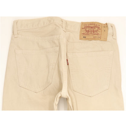 Levi's 501 Made in USA Men Beige Straight Regular Jeans W31 L34