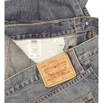 Levi's 512 Men Blue Straight Slim Jeans W36 L32