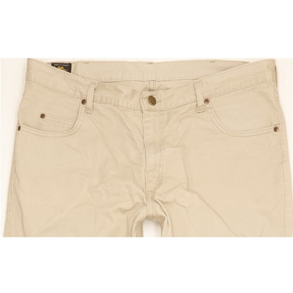 Lee Brooklyn Men Beige Straight Regular Jeans W38 L32