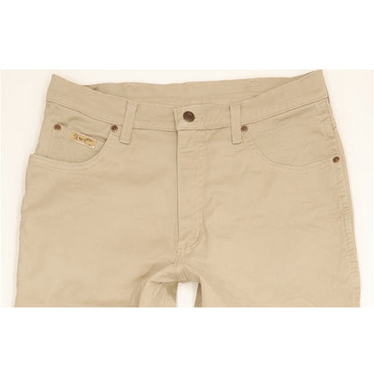 Wrangler Texas Men Beige Straight Regular Stretch Jeans W33 L34