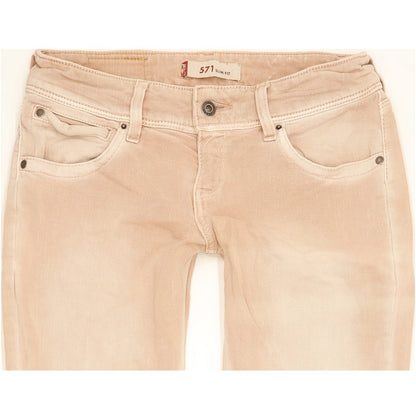 Levi's 571 Women Pink Straight Slim Stretch Jeans W28 L32