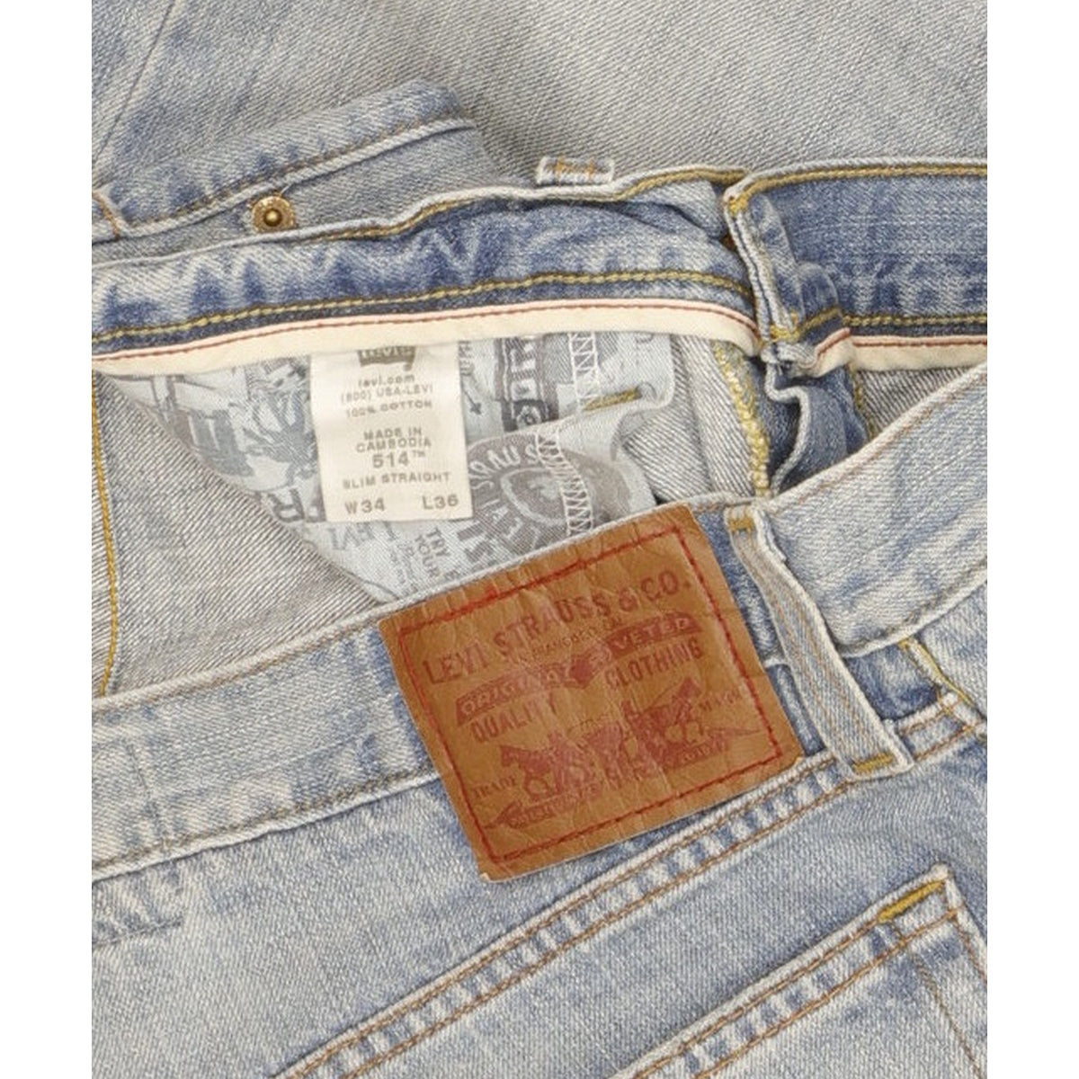 Levi's 514 Men Blue Straight Slim Jeans W34 L30
