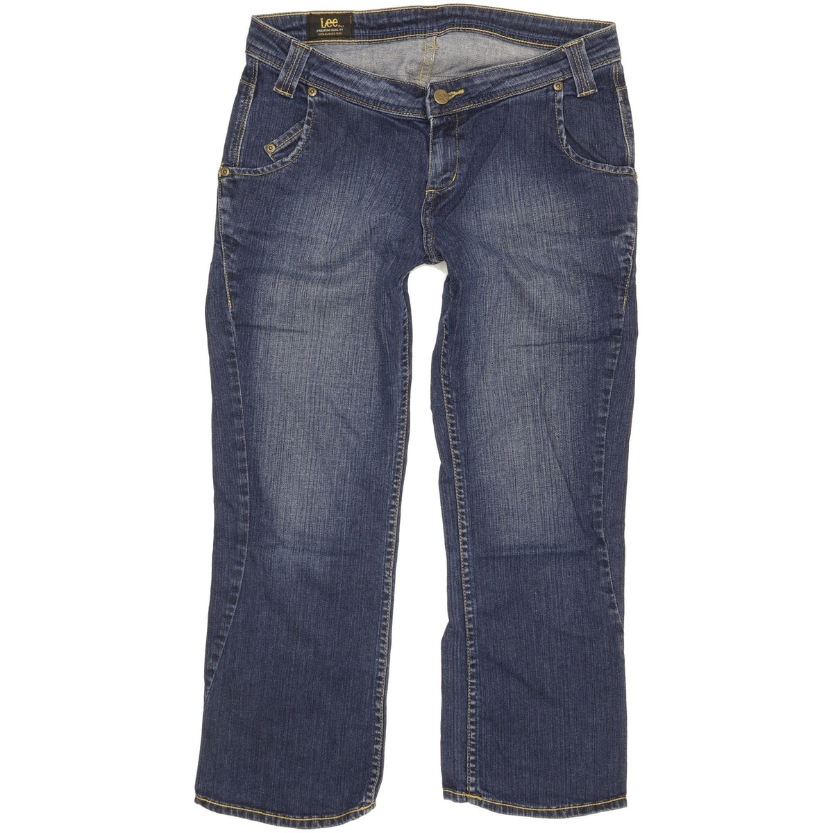 Lee Skyler Women Blue Straight Slim Cropped Stretch Jeans W31 L30