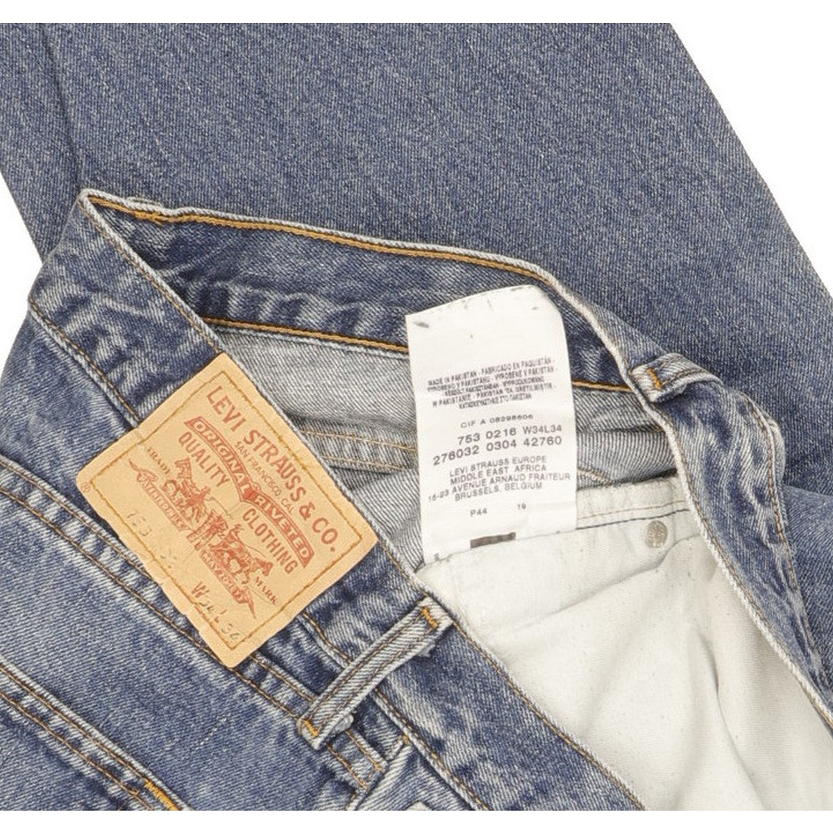 Levi's 753 Men Blue Straight Regular Jeans W34 L30