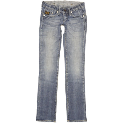 G-Star Women Blue Straight Slim Stretch Jeans W26 L32
