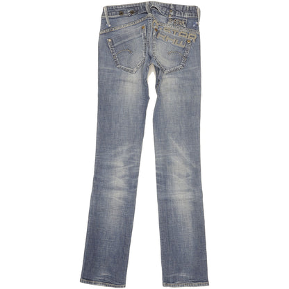 G-Star Women Blue Straight Slim Stretch Jeans W26 L32