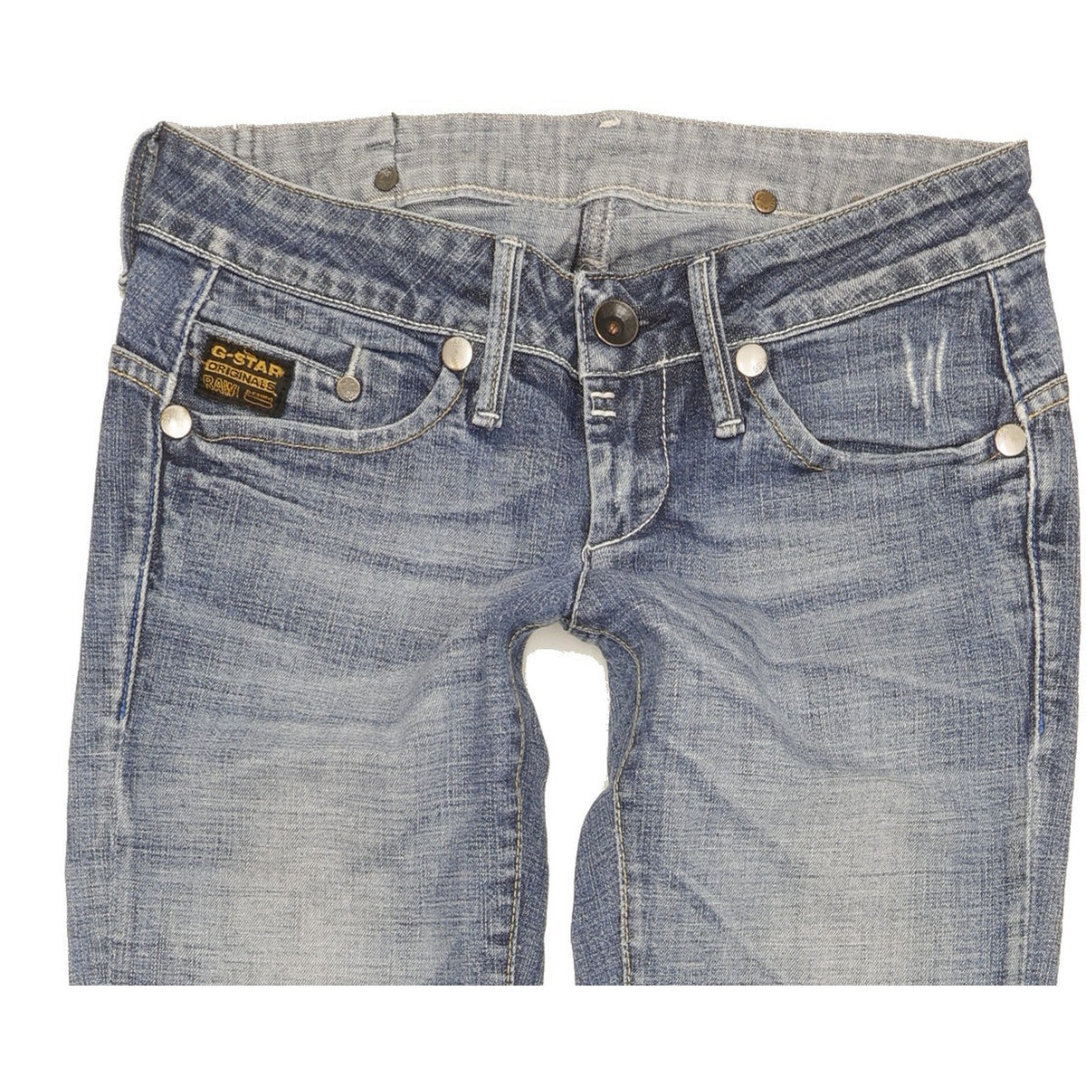 G-Star Women Blue Straight Slim Stretch Jeans W26 L32