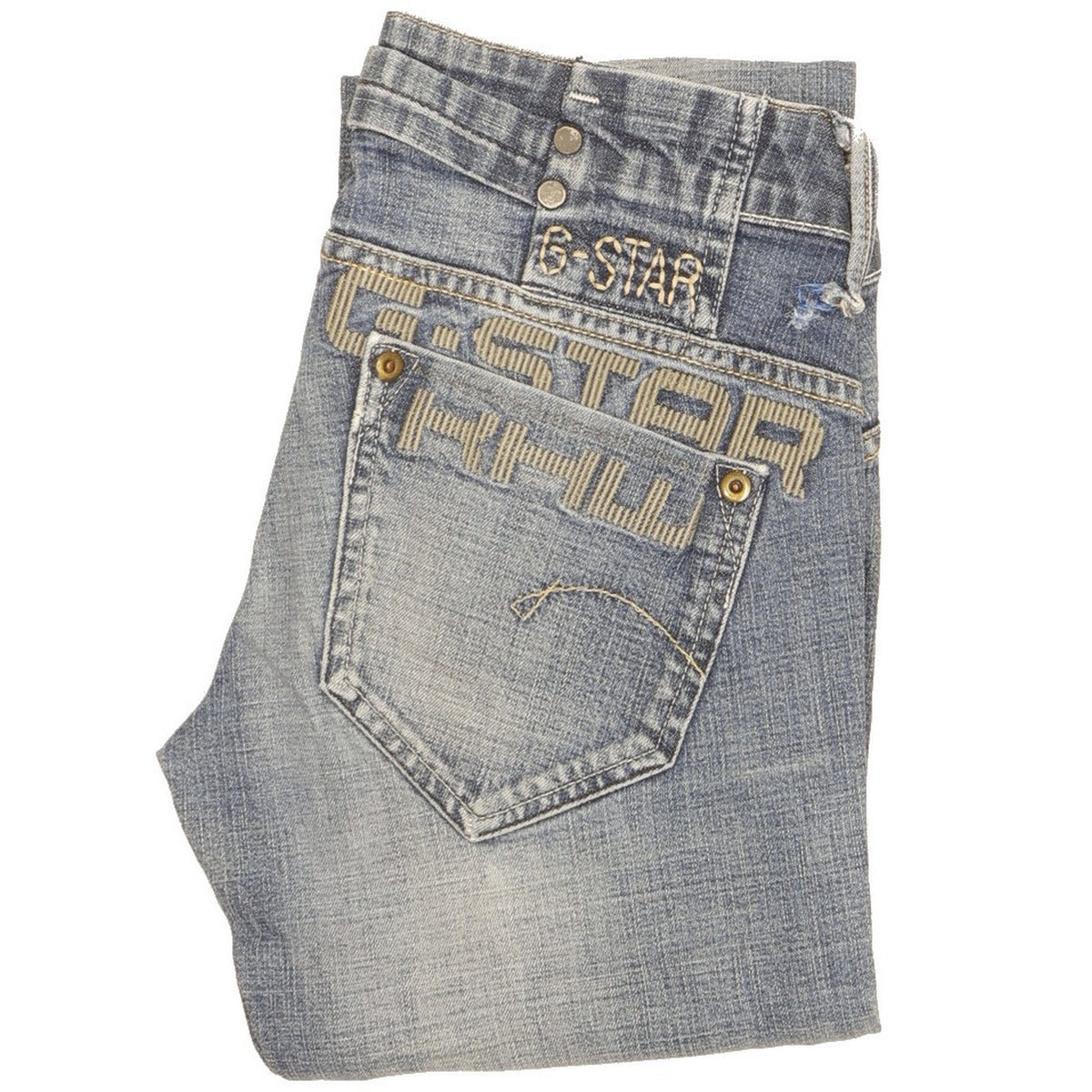 G-Star Women Blue Straight Slim Stretch Jeans W26 L32