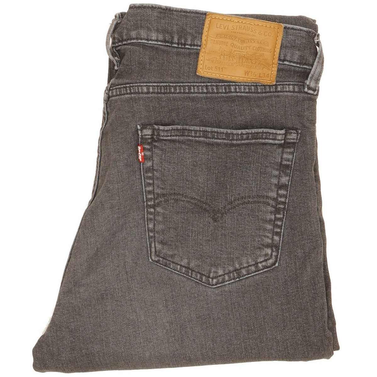 Levi's 511 Men Grey Straight Slim Stretch Jeans W36 L33