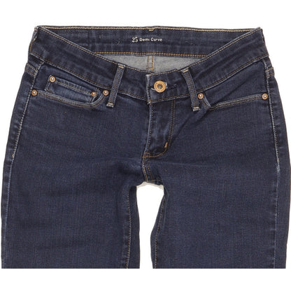 Levi's Demi Curve Blue Straight Slim Stretch Jeans High Waisted W25 L32