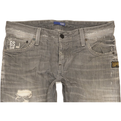 G-Star Attacc Men Grey Straight Slim Jeans W32 L32