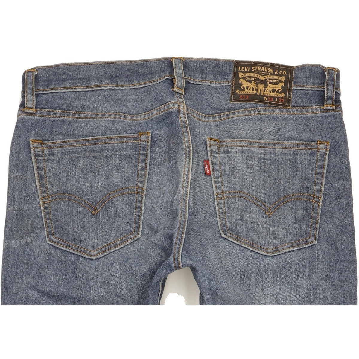 Levi's 513 Men Blue Straight Slim Stretch Jeans W33 L34