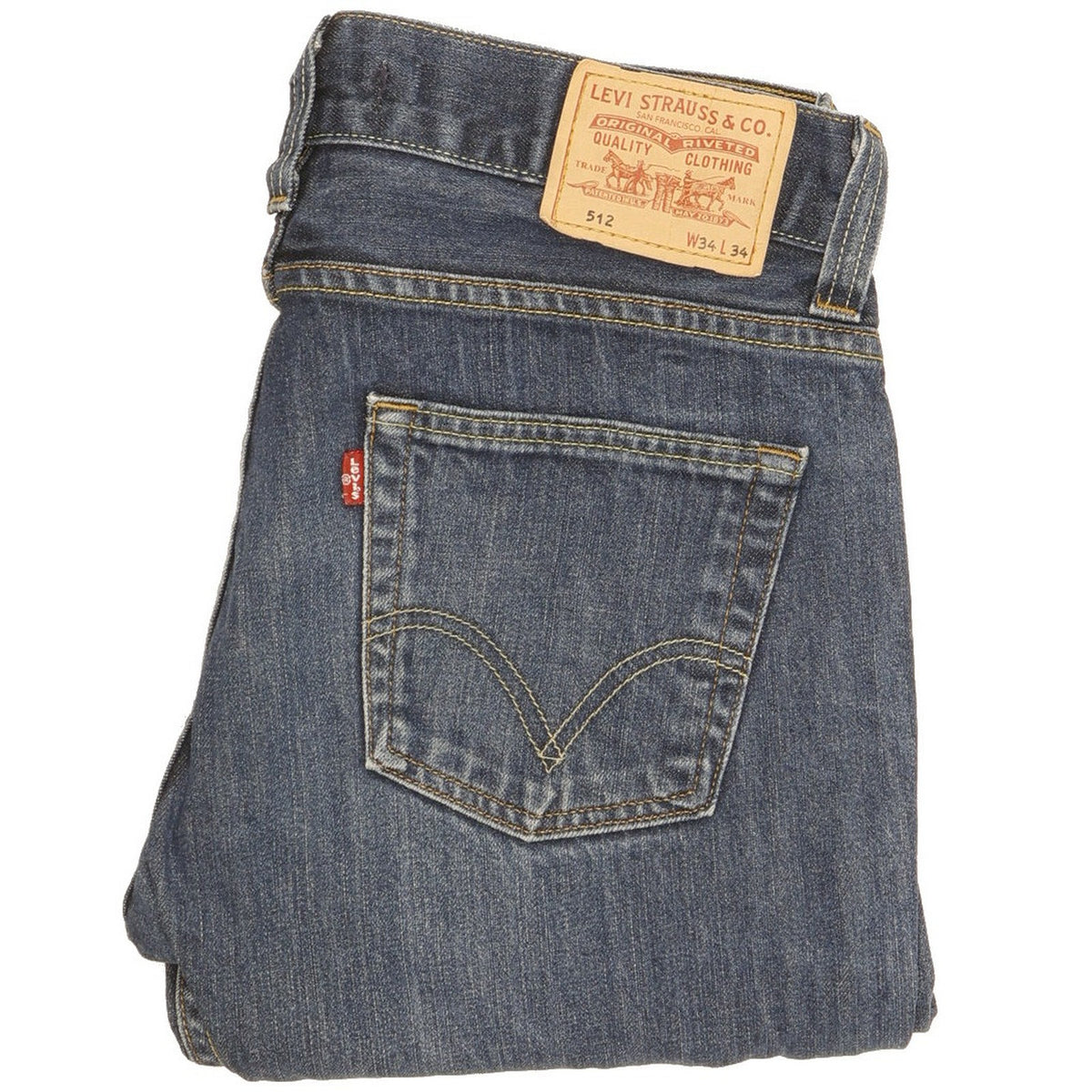 Levi's 512 Men Blue Straight Regular Jeans W34 L32
