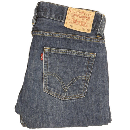 Levi's 512 Men Blue Straight Regular Jeans W34 L32