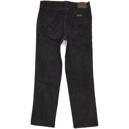 Wrangler Durable Quality Men Black Straight Regular Stretch Jeans W33 L29