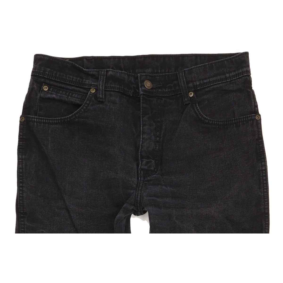 Wrangler Durable Quality Men Black Straight Regular Stretch Jeans W33 L29