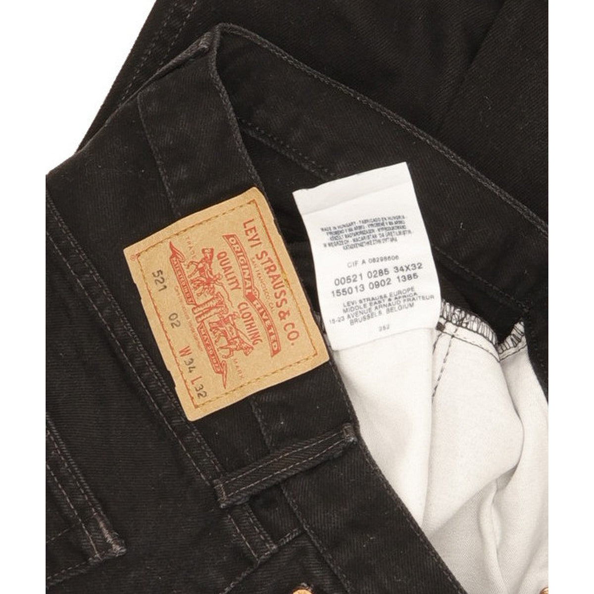 Levi's 521 Men Black Straight Regular Jeans W34 L32