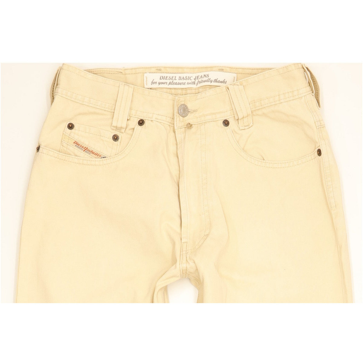 Diesel Saddle Baggy Men Beige Tapered Relaxed Jeans W29 L30