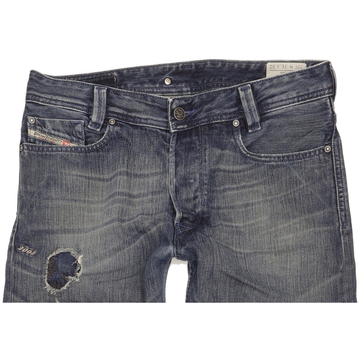 Diesel Heeven Men Blue Straight Slim Jeans W31 L32