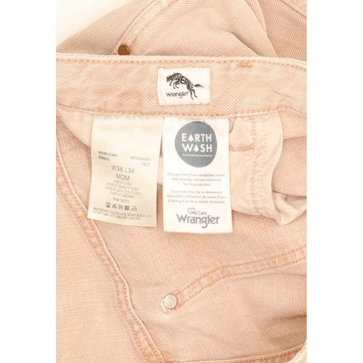 Wrangler Pink Straight Relaxed Mom Jeans High Waisted W36 L29