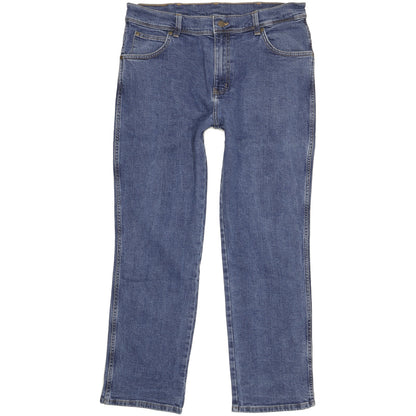 Wrangler Durable Quality Men Blue Straight Regular Stretch Jeans W36 L29