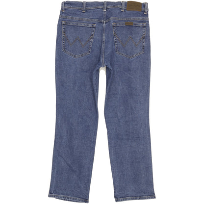 Wrangler Durable Quality Men Blue Straight Regular Stretch Jeans W36 L29