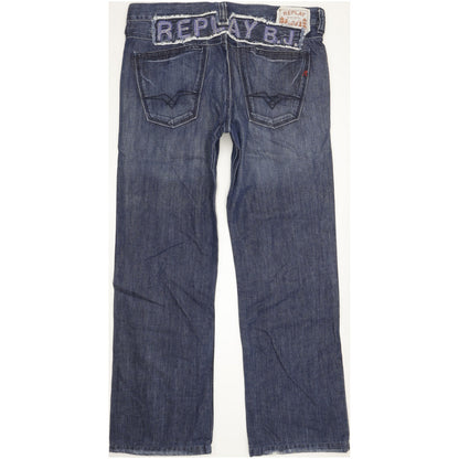 Replay Men Blue Straight Loose Jeans W34 L31