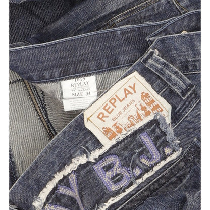 Replay Men Blue Straight Loose Jeans W34 L31
