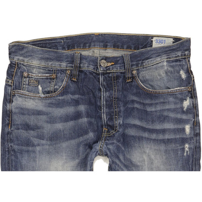 G-Star 3301 Men Blue Straight Regular Jeans W34 L34