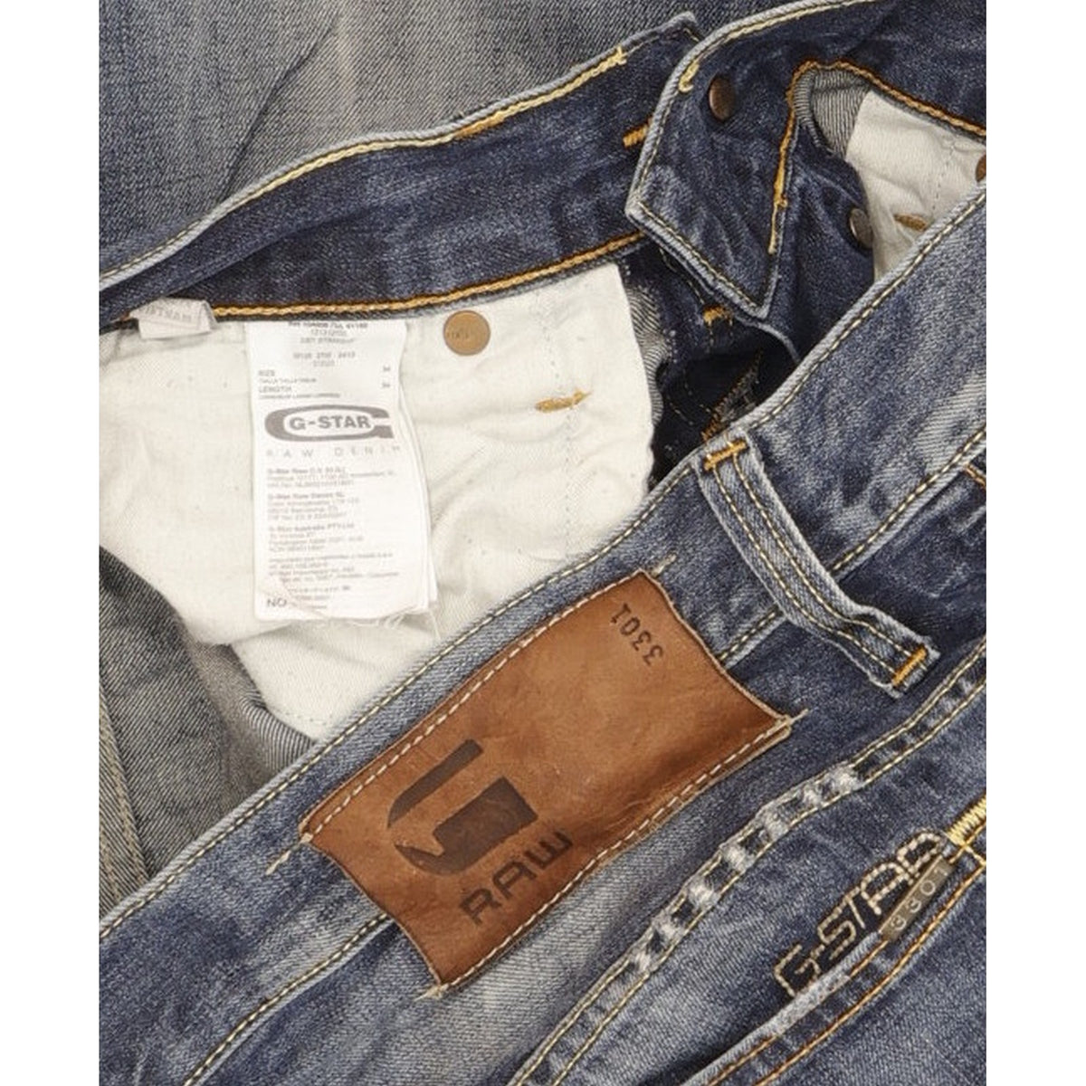 G-Star 3301 Men Blue Straight Regular Jeans W34 L34