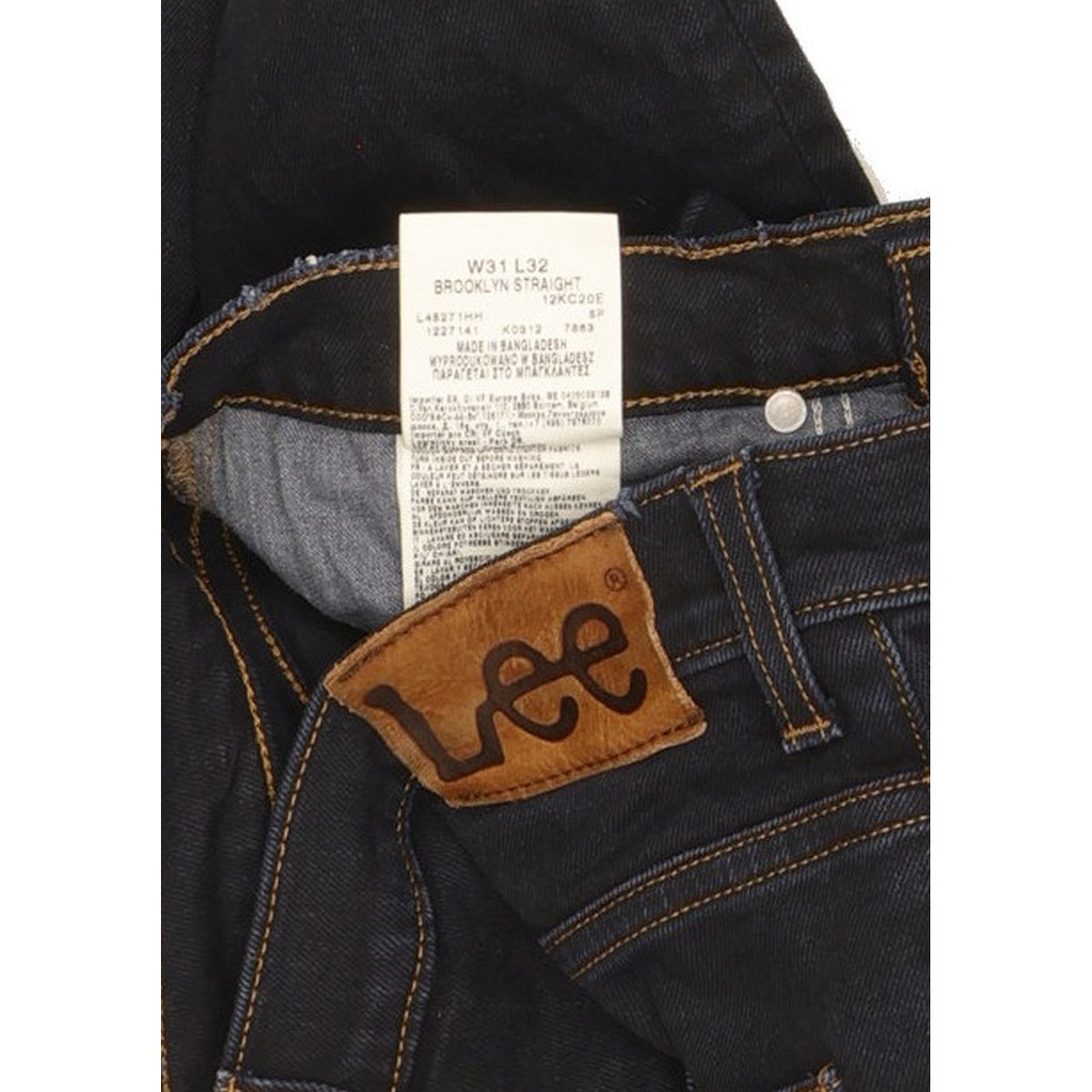 Lee Brooklyn Men Navy Straight Regular Stretch Jeans W31 L32