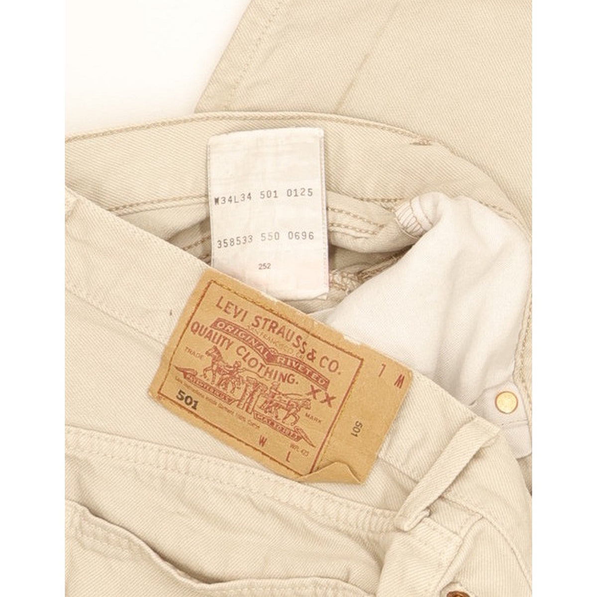 Levi's 501 Men Beige Straight Regular Jeans W33 L33