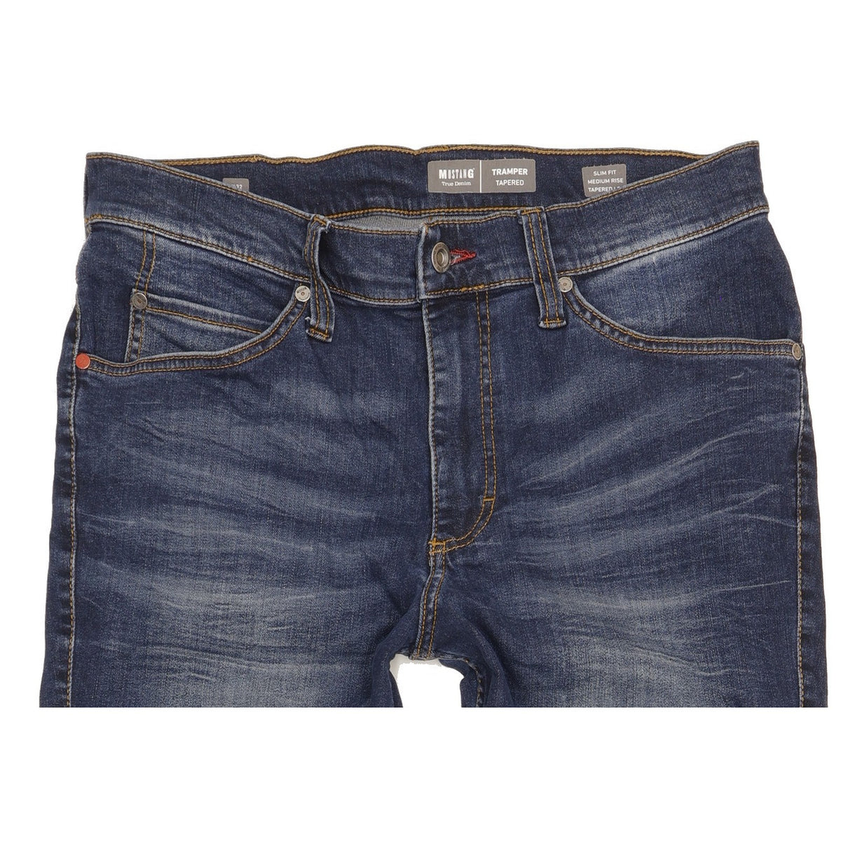 Mustang Tramper Men Blue Tapered Slim Stretch Jeans W32 L31
