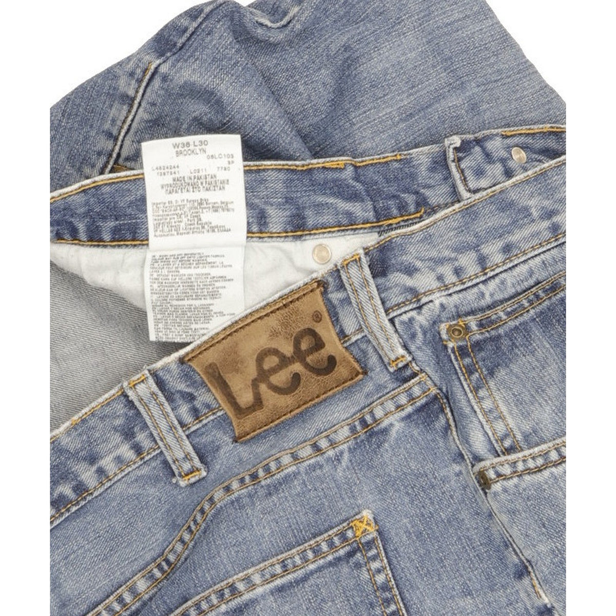 Lee Brooklyn Men Blue Straight Regular Jeans W38 L30