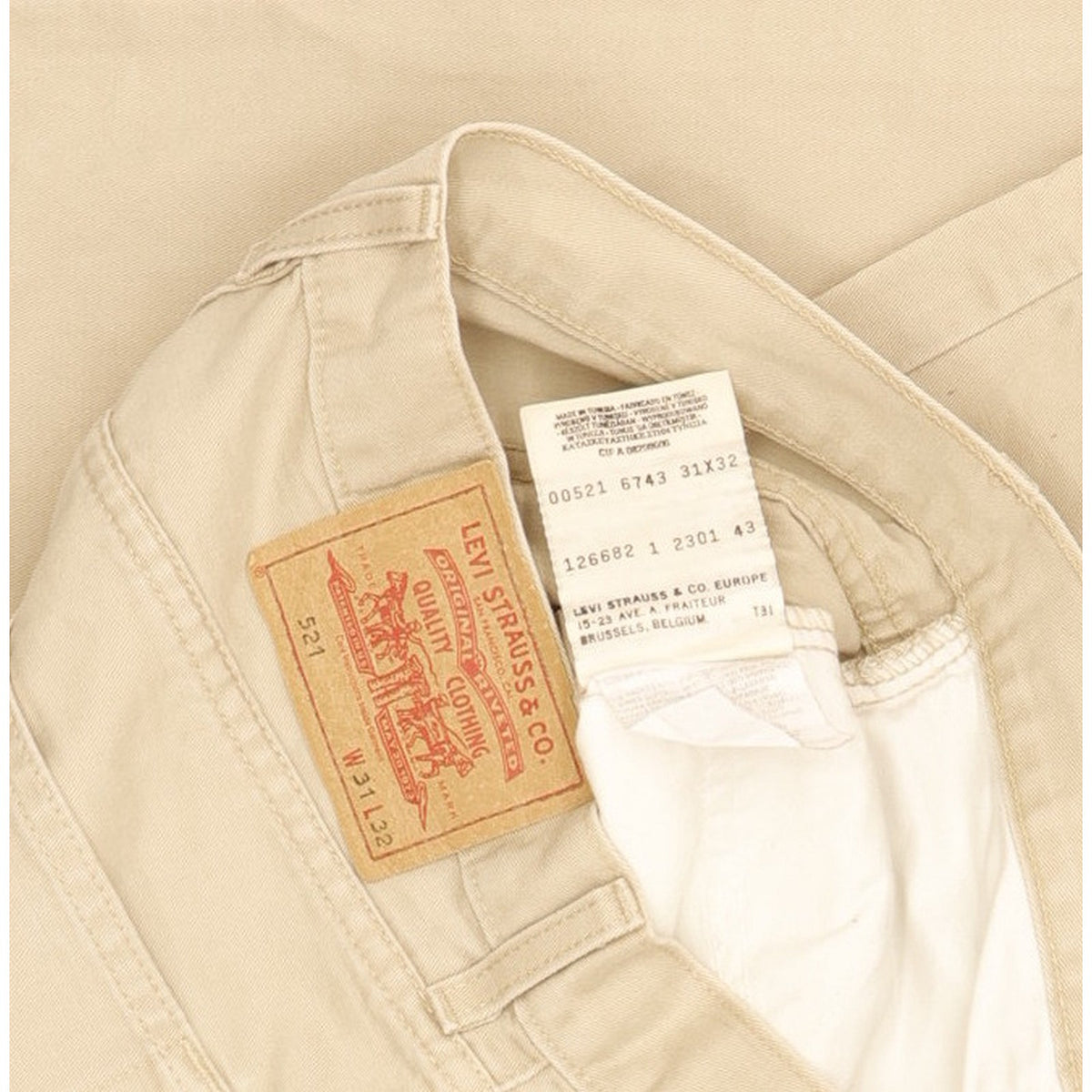Levi's 521 Men Beige Straight Regular Jeans W31 L32