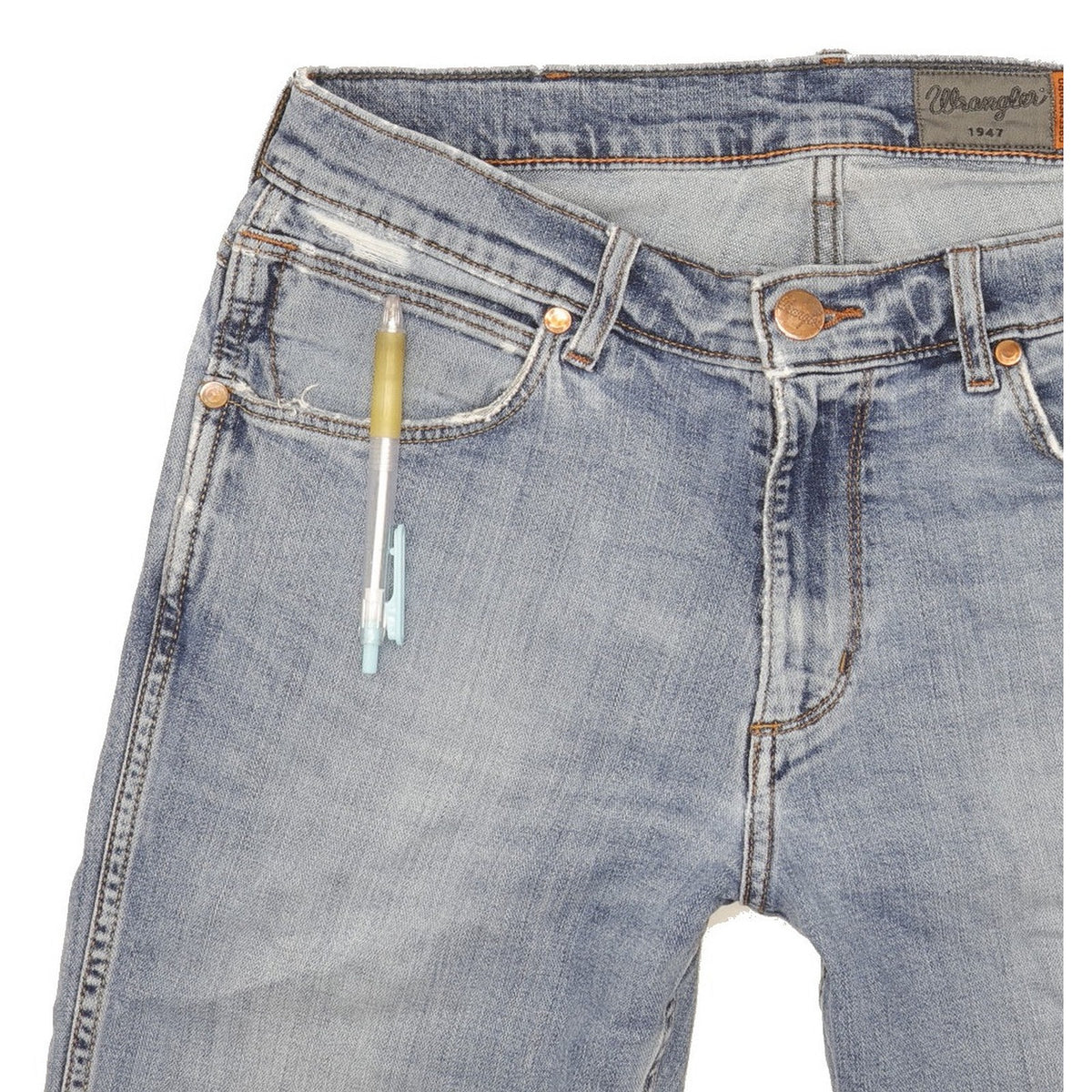 Wrangler Greensboro Men Blue Straight Regular Stretch Jeans W33 L34