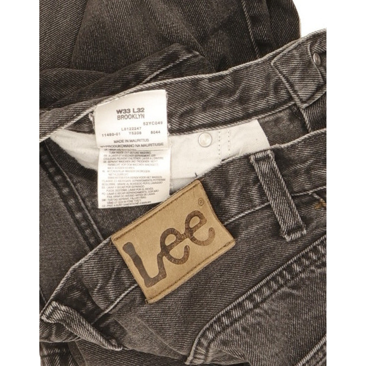 Lee Brooklyn Men Black Straight Regular Jeans W32 L30
