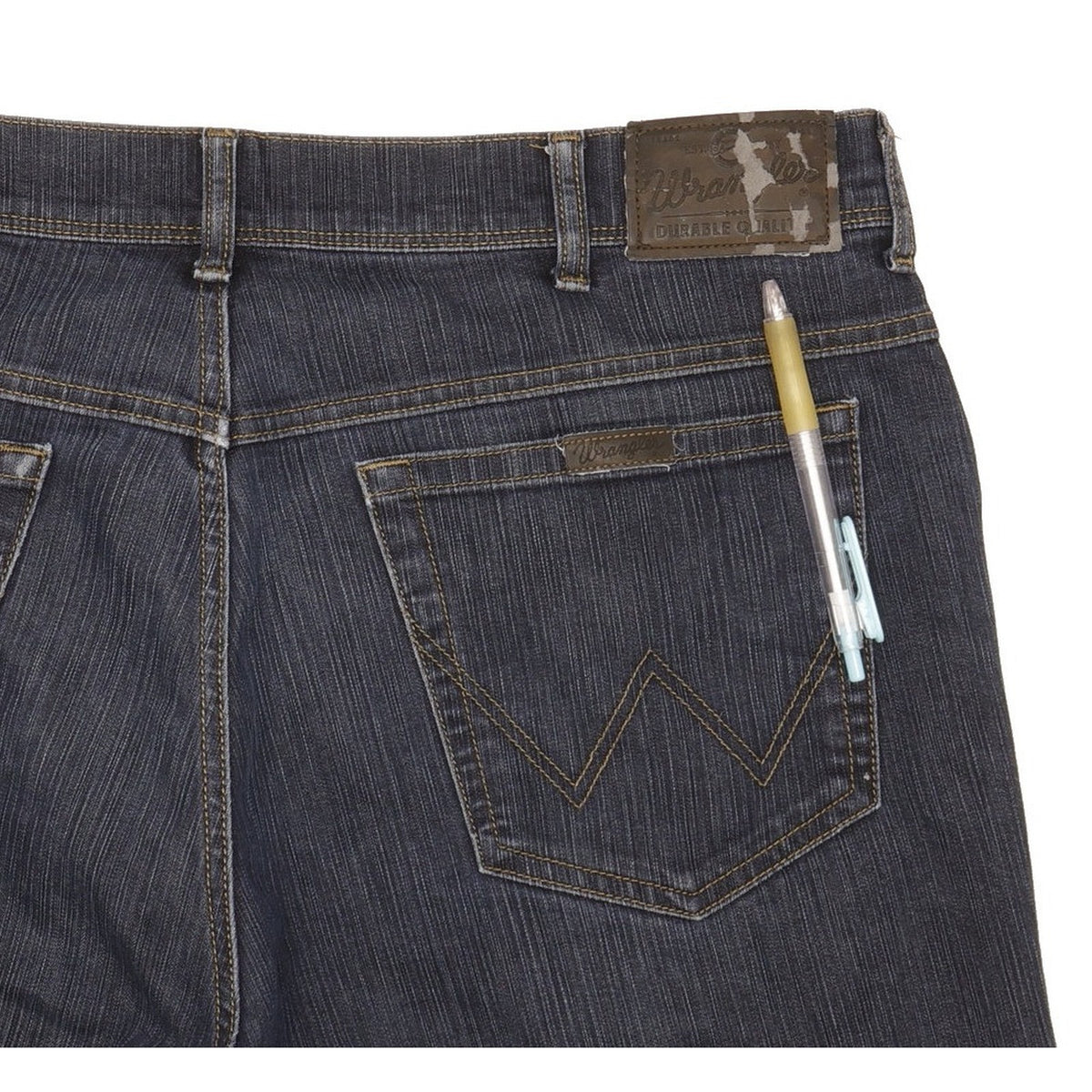 Wrangler Durable Quality Men Blue Straight Regular Stretch Jeans W38 L30