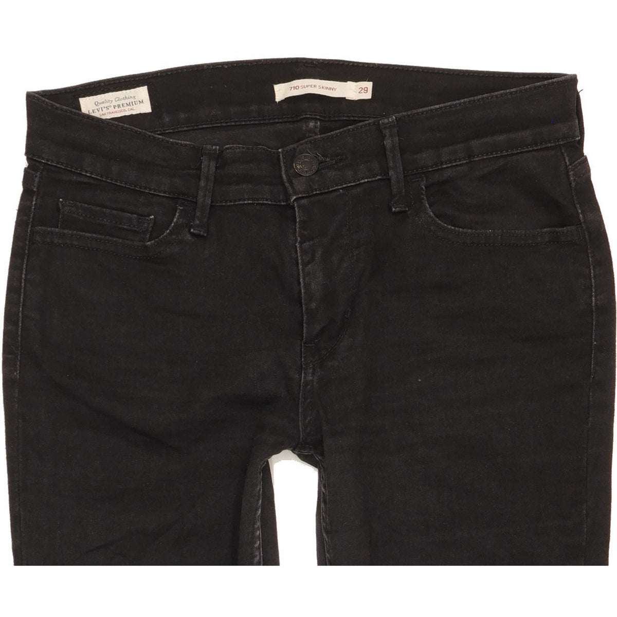 Levi's 710 Super Women Black Skinny Slim Stretch Jeans W29 L27