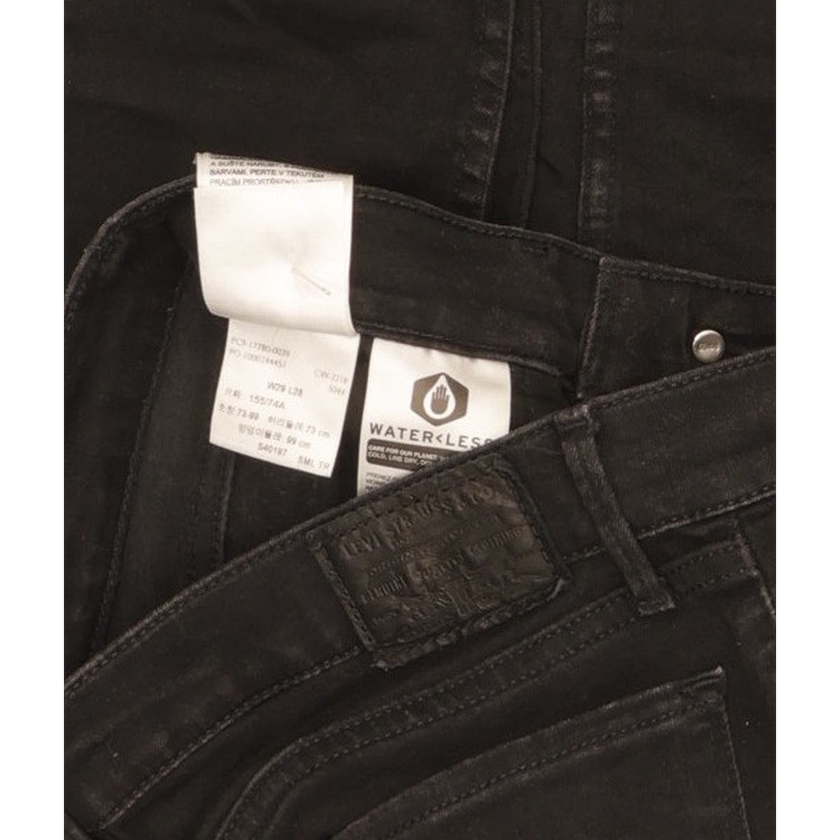 Levi's 710 Super Women Black Skinny Slim Stretch Jeans W29 L27