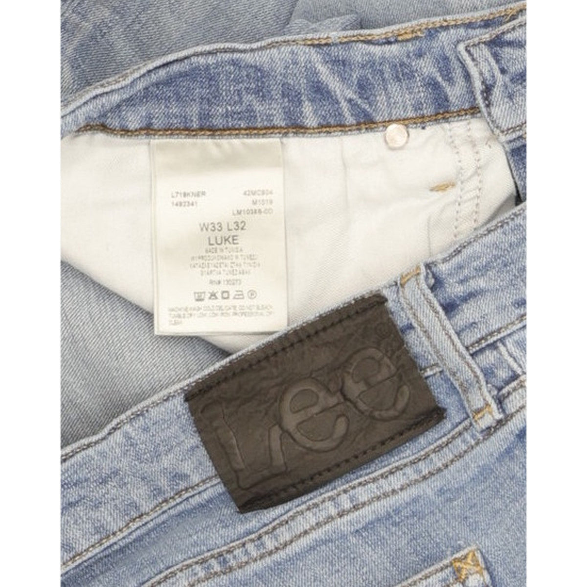 Lee Luke Men Blue Skinny Slim Stretch Jeans W33 L32