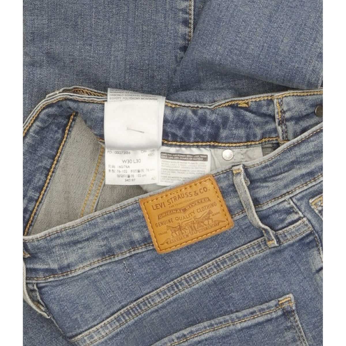 Levi's 721 Blue Skinny Slim Stretch Jeans High Waisted W30 L29
